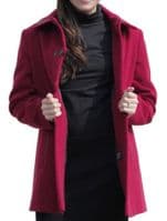 Womens Red Leatherette Trim Jacket K927
